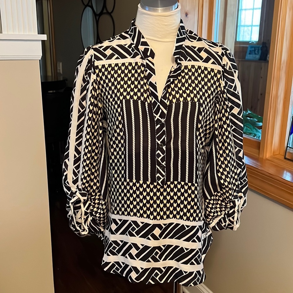 Diane von Furstenberg printed cotton blouse size 8